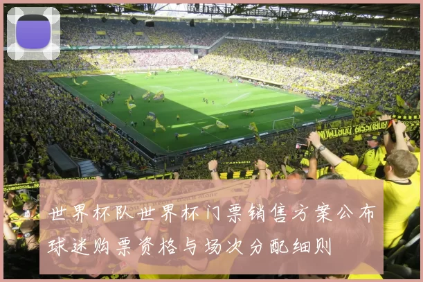 世界杯队世界杯门票销售方案公布球迷购票资格与场次分配细则